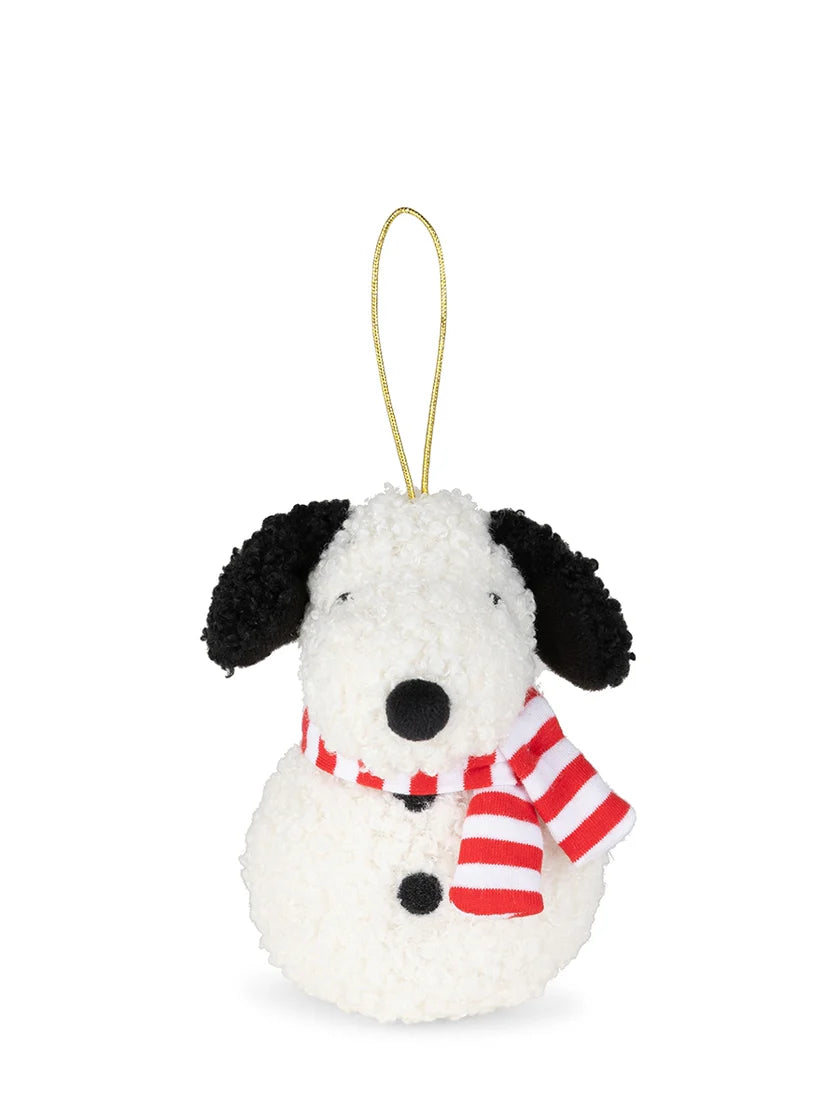 Snoopy Tiny Teddy Cream Snowman Decoration