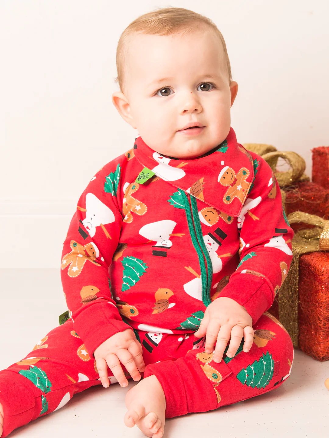 Snowman Christmas Zip-up Romper