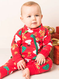 Snowman Christmas Zip-up Romper