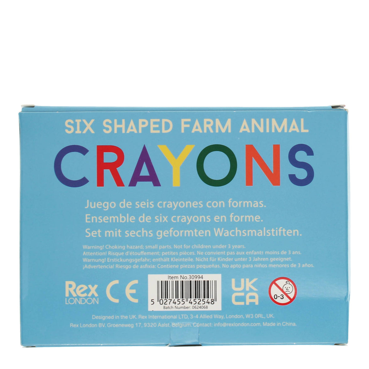 Animal head crayons (set of 6)