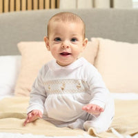 Dandelion Spinning Top Smocked Velour Sleepsuit