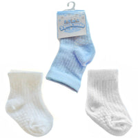 Soft Touch Three Pack Socks Blue