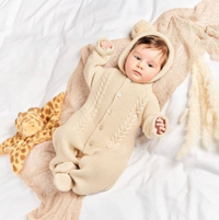 Beige Knitted Pram Suit