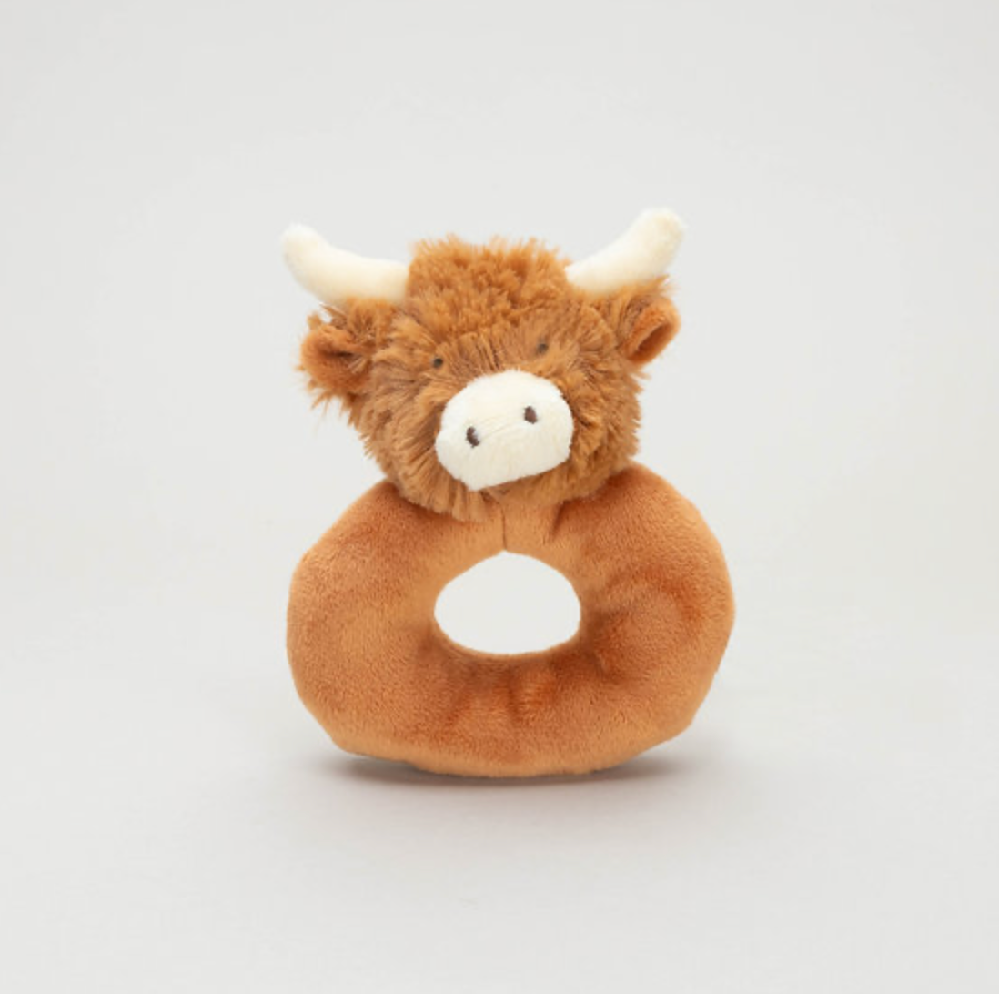 Highland Cow Ring Rattle
