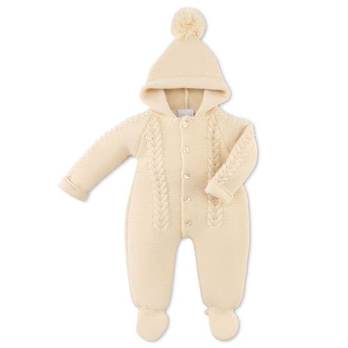 Beige Knitted Pram Suit
