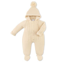 Beige Knitted Pram Suit