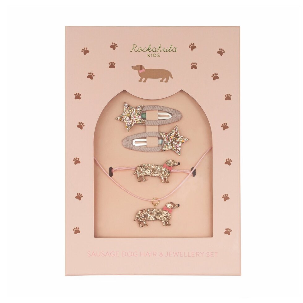 Sausage Dog Hair & Jewellery Set Y232B