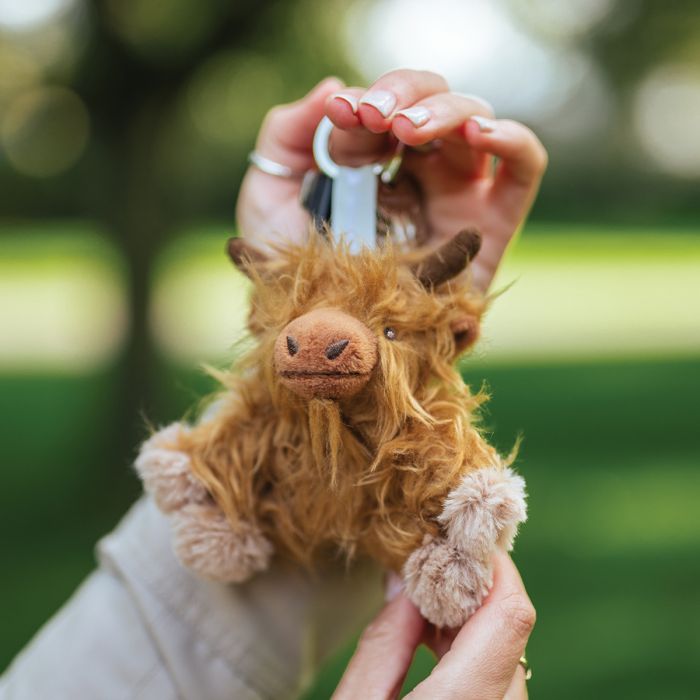 Gordon Highland Cow Plush Keyring