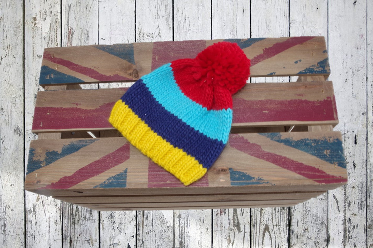 Bright Stripe Bobble Hat