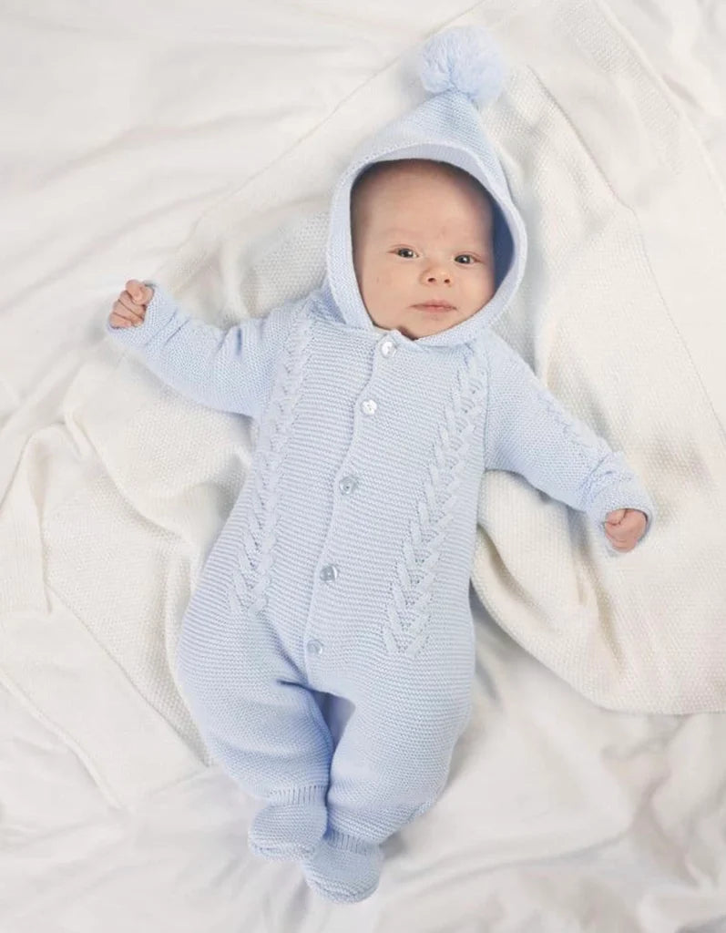 Dandelion Baby Blue Pramsuit with Hood