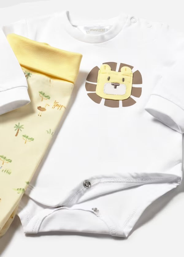 Mayoral Yellow Animals Three Piece Set