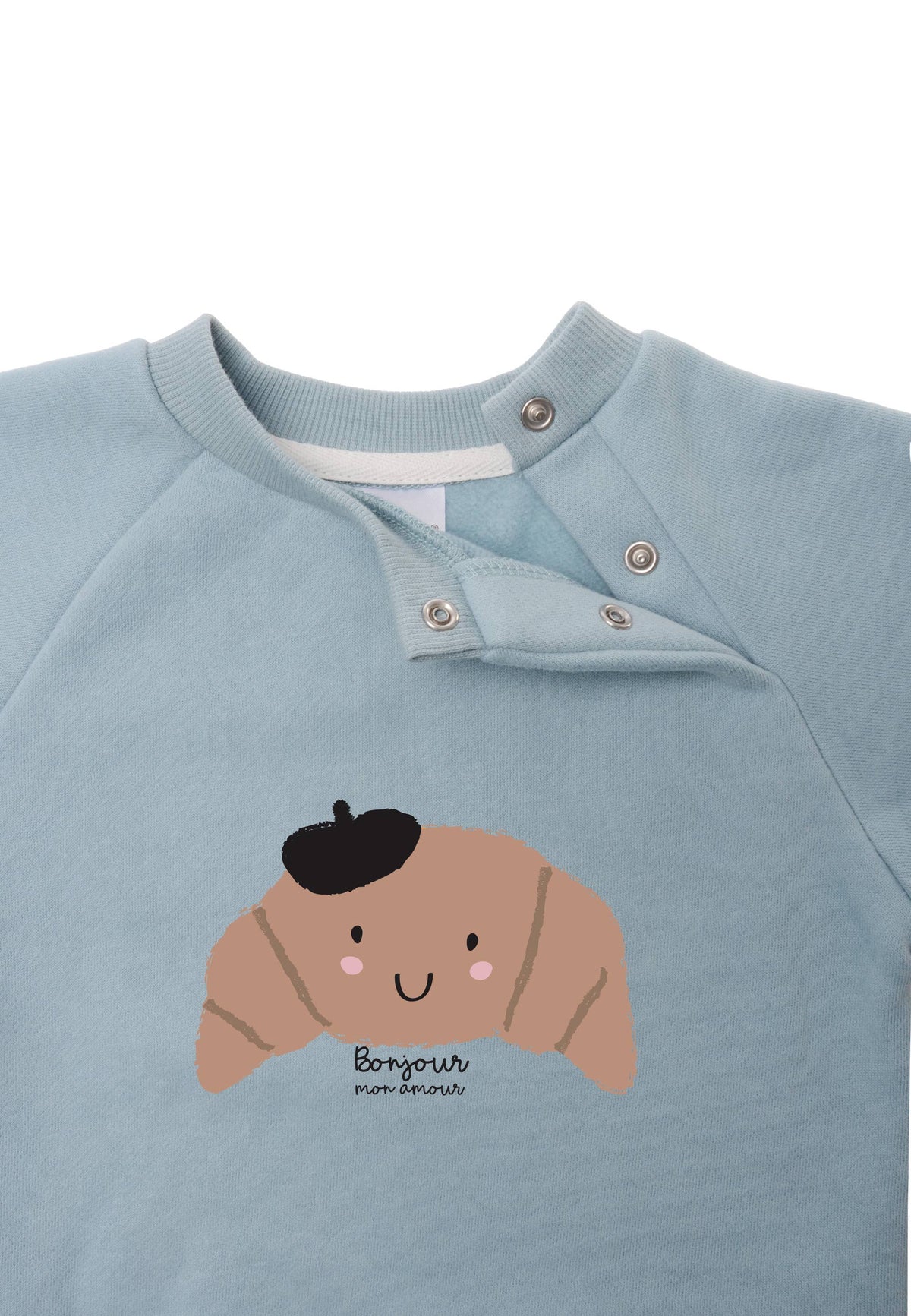 Light blue sweatshirt with "Croissant" print