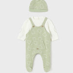 Mayoral Green Bear Dungarees with hat
