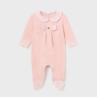Mayoral Baby Rose Velour Sleepsuit