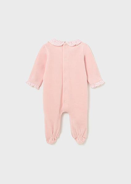 Mayoral Baby Rose Velour Sleepsuit