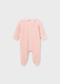Mayoral Baby Rose Velour Sleepsuit