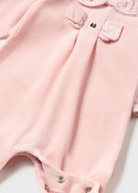 Mayoral Baby Rose Velour Sleepsuit