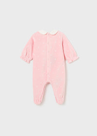 Mayoral Pink Velour Sleepsuits