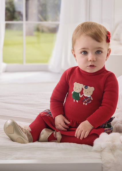 Mayoral Red Dress with Applique