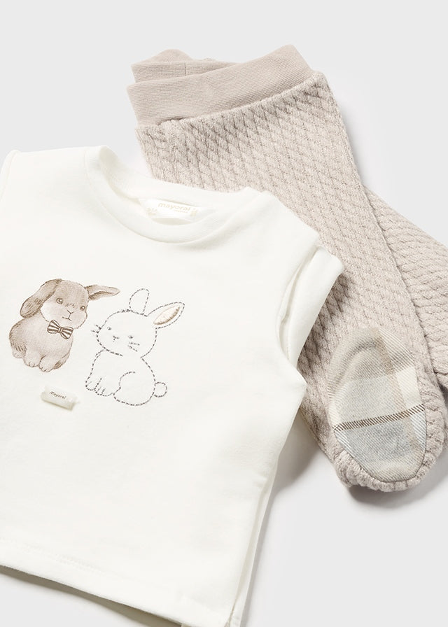 Mayoral Beige Bunny Outfit