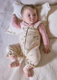 Mayoral Pink Safari Animals Dungaree