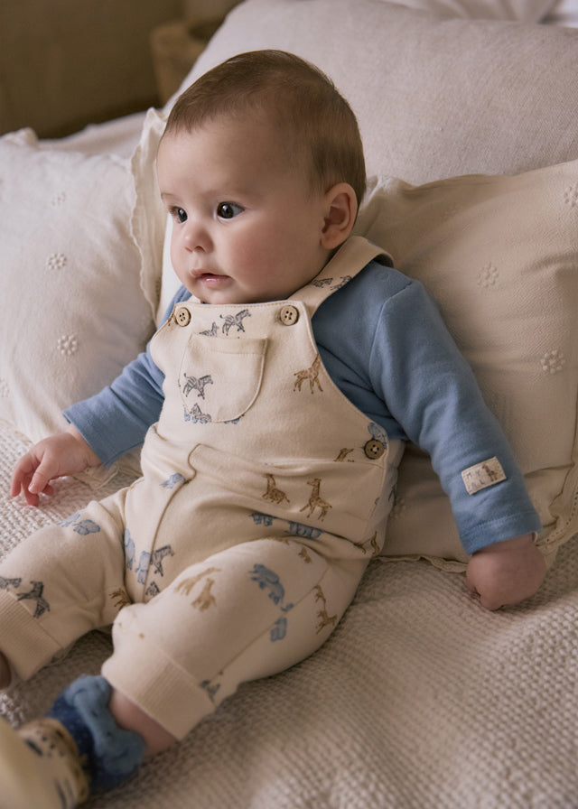 Mayoral Blue Safari Animals Dungaree