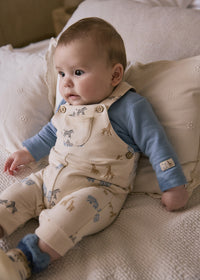 Mayoral Blue Safari Animals Dungaree