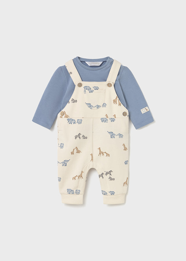 Mayoral Blue Safari Animals Dungaree