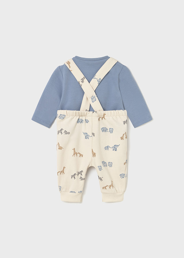 Mayoral Blue Safari Animals Dungaree