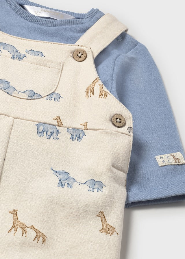 Mayoral Blue Safari Animals Dungaree