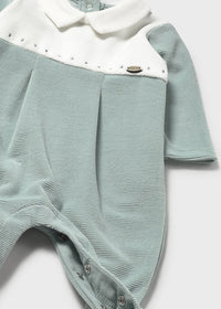 Mayoral Mint Velour Sleepsuit
