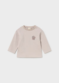 Mayoral Beige Striped Cookie Long Sleeve T-shirt