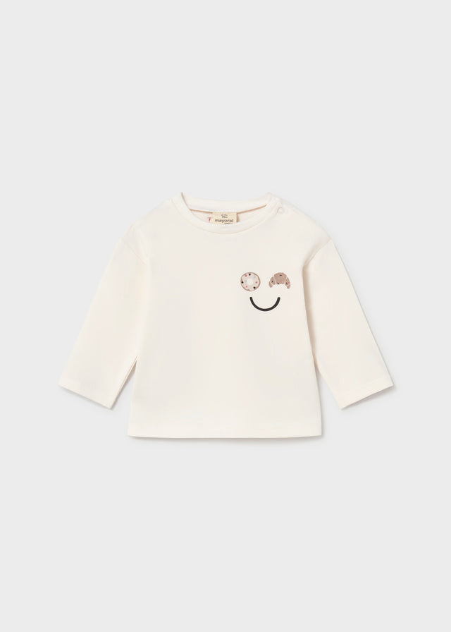 Mayoral Cream Croissant Long Sleeve T-shirt