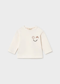 Mayoral Cream Croissant Long Sleeve T-shirt