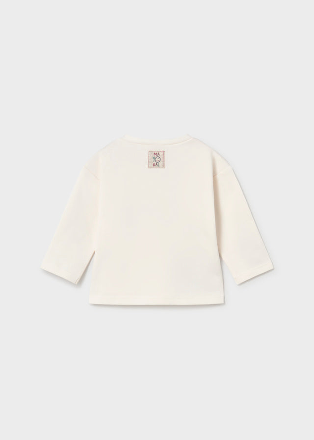 Mayoral Cream Croissant Long Sleeve T-shirt