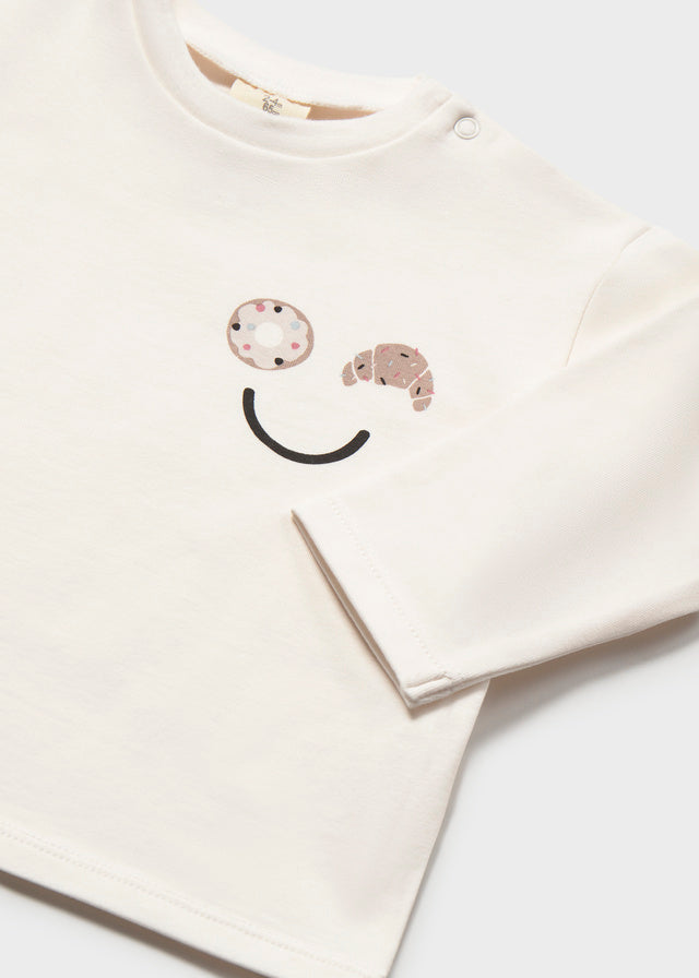 Mayoral Cream Croissant Long Sleeve T-shirt