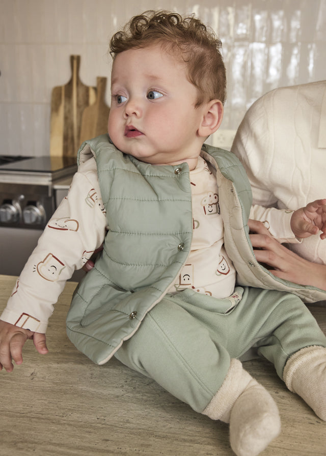 Mayoral Mint Green/Cream Reversible Gilet