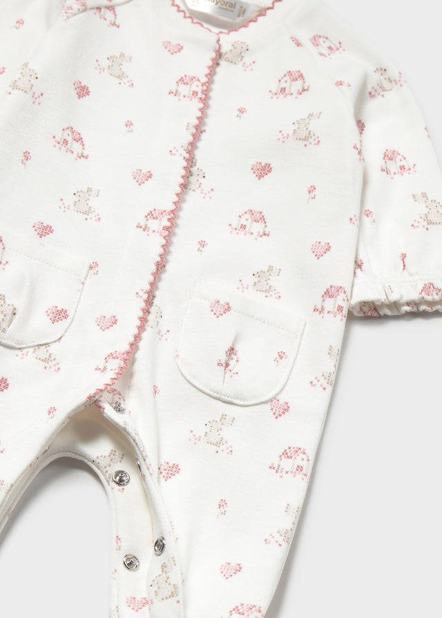 Mayoral Pink Bunny Sleepsuits