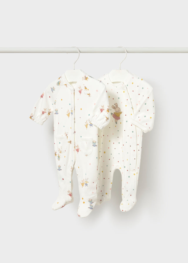 Mayoral Dancing Bunny Sleepsuits