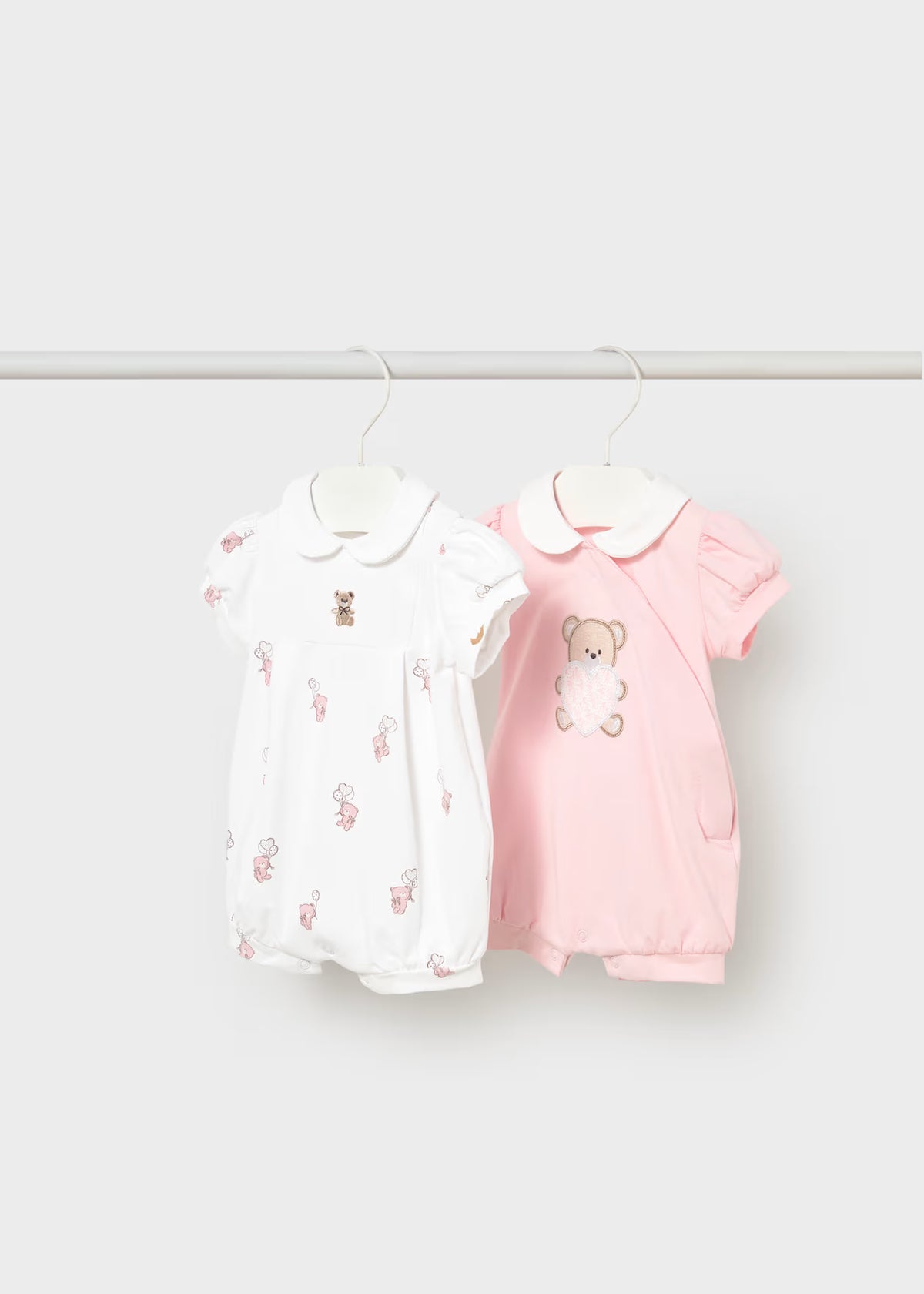 Mayoral Pink Bear Rompers
