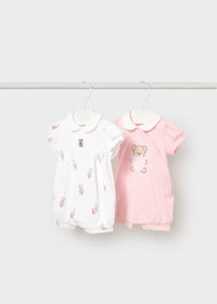 Mayoral Pink Bear Rompers
