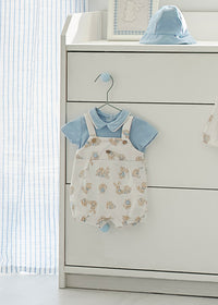 Mayoral Blue Bunny Short Dungarees and Hat