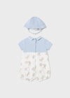 Mayoral Blue Bunny Short Dungarees and Hat
