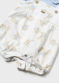 Mayoral Blue Bunny Short Dungarees and Hat