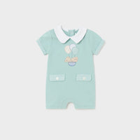 Mayoral Elephant Mint Green Short Romper