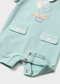 Mayoral Elephant Mint Green Short Romper