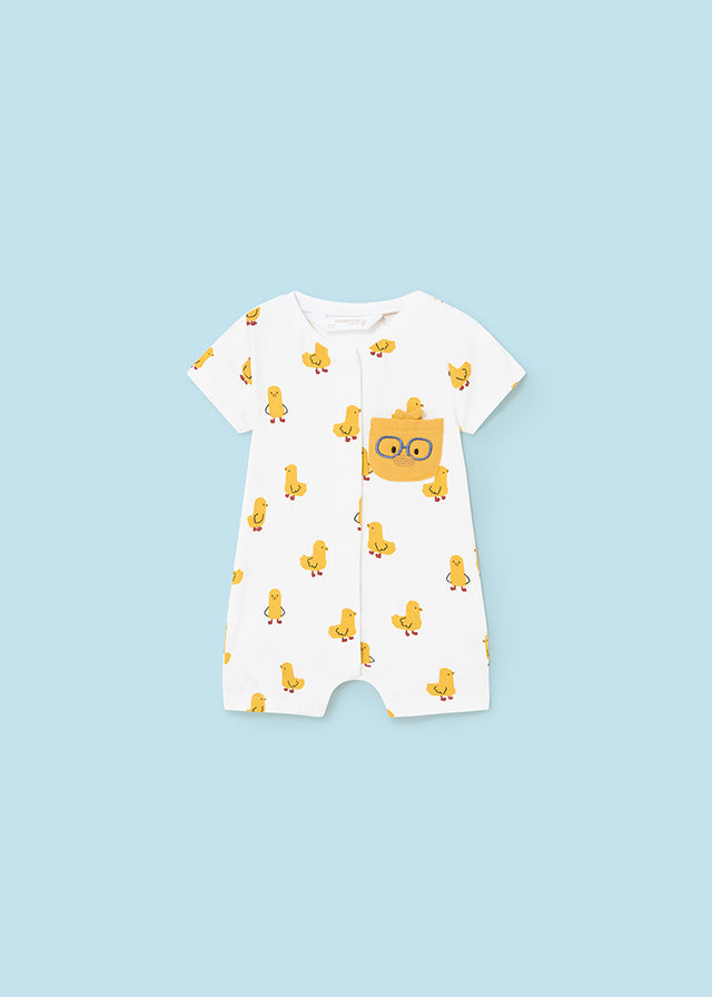 Mayoral Yellow/Print Duck Rompers