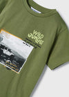 Mayoral Green Car Short Sleeve T-shirt
