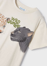 Mayoral Cream Leopard Short Sleeve T-shirt