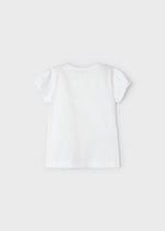 Mayoral White Girl Bow Short Sleeve T-shirt